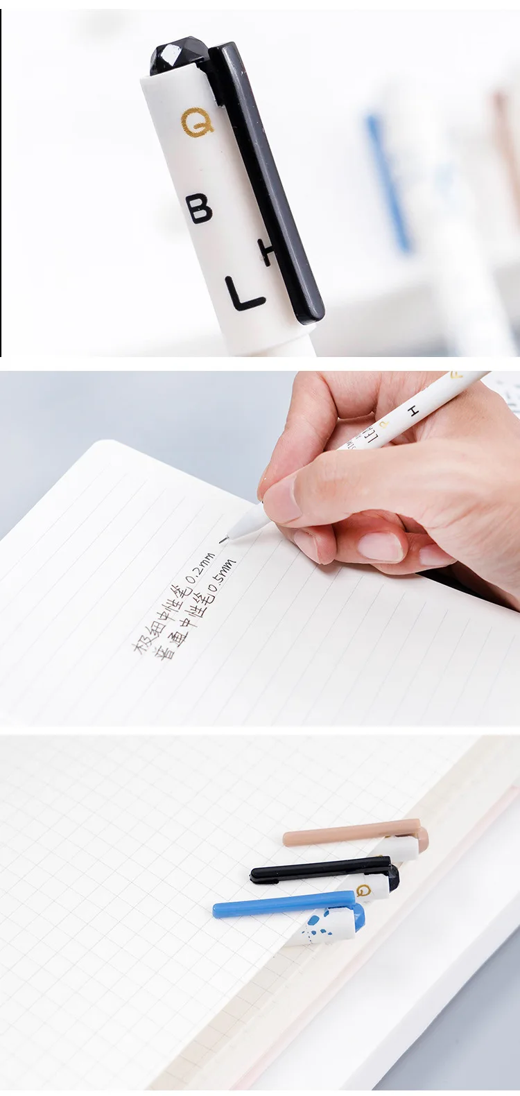 3 pcs/lot Modern Stylish Gel Pen Set Signature Pen Escolar Papelaria School Office Supply Promotional Gift
