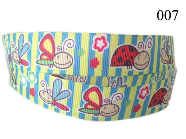 5 м/лот мультфильм напечатанный Grosgrain ленты 7/" 22 мм пробки для бутылок DIY ручной работы подарочная упаковка декоративные ленты Шитье - Цвет: 007