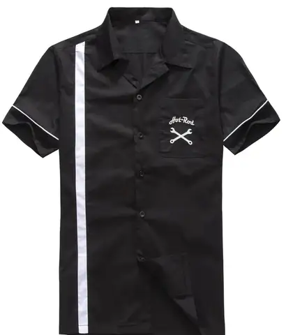 Бесплатная доставка, новый дизайн 2017, хлопковая рубашка топового бренда в стиле рокабилли, хип-хоп, винтажная рубашка в стиле 50-х американского клуба с вышивкой, популярная рубашка