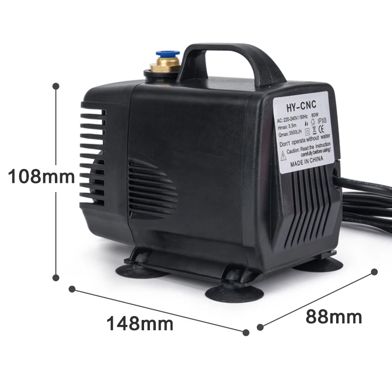

1pcs 55w-100w 3.5m water pump engraving machine tool cooling for cnc router 2.2kw spindle motor and 1.5kw spindle motor 80w