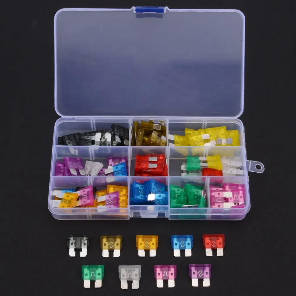 100 шт авто безопасное лезвие Предохранители Ассортимент Набор Стандартный ATC/ATO