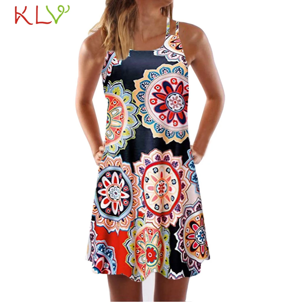 Женское платье с цветочным принтом винтажное повседневное пляжное вечернее 5XL