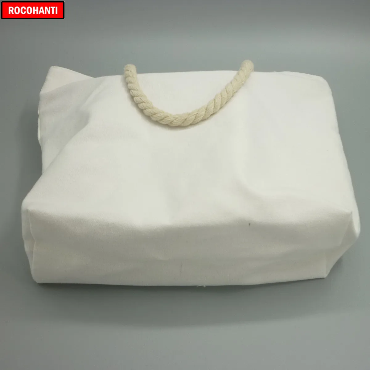 10x пустой натуральный хлопок холст сумки с застежкой-молнией веревочной ручкой для продуктовых покупок, пляжа, индивидуальный логотип печати