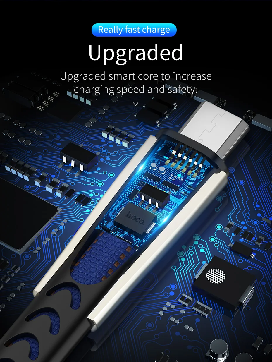 HOCO Micro USB кабель 2.4A нейлон Быстрая зарядка USB кабель для передачи данных для samsung Xiaomi LG планшет Android мобильный телефон usb зарядный шнур