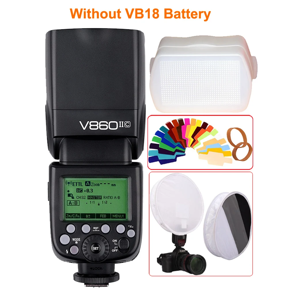 Godox Ving V860II V860II-C/N/S E-TTL HSS 1/8000 без батареи VB18 вспышка для Canon Nikon sony Olympus Panasonic Fuji