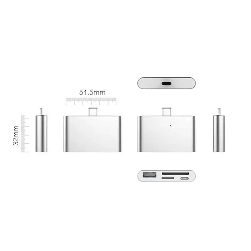 Usb type C к USB 2,0/TF/SD/Micro USB кардридер адаптер Thunderbolt конвертер для телефона/ноутбука USB-C использования