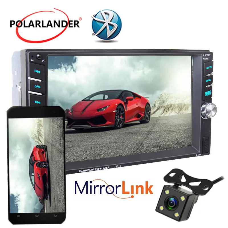 2Din зеркало с сенсорным экраном для телефона Android 6 &quotпульт дистанционного