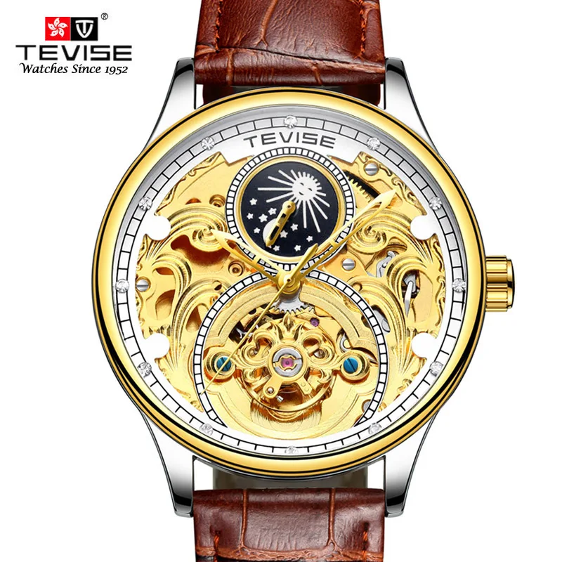 Мужские механические часы марки Tvise 2021 года модные роскошные мужские
