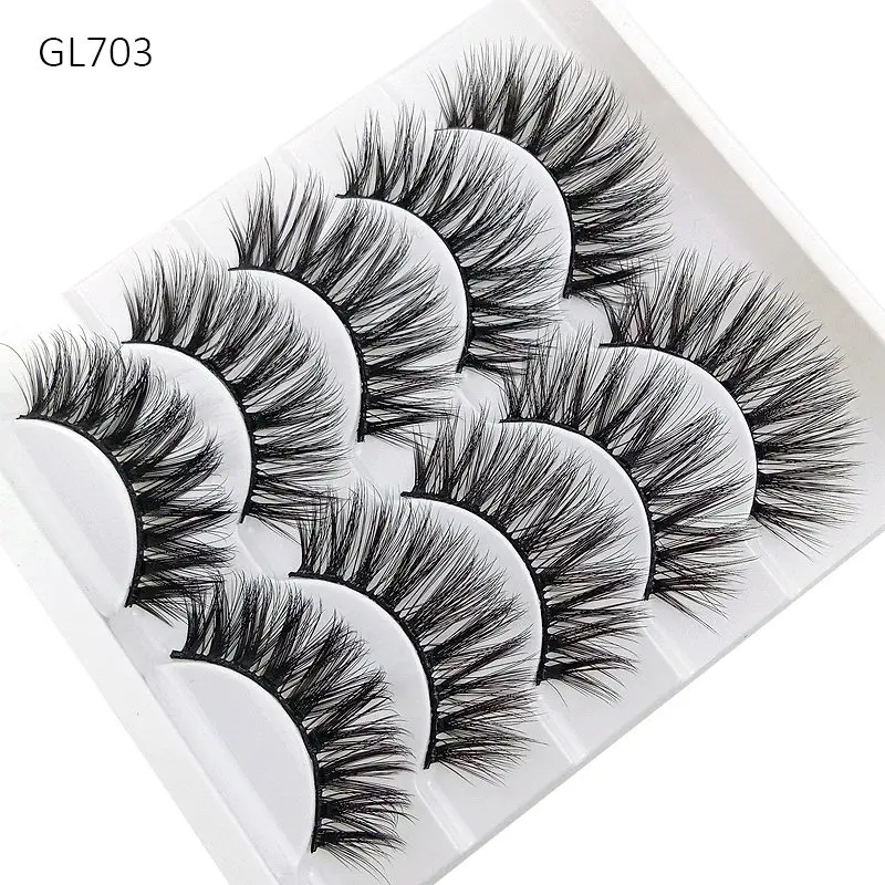5 пар натуральные накладные ресницы длинные для макияжа 3d норковые Удлиненные