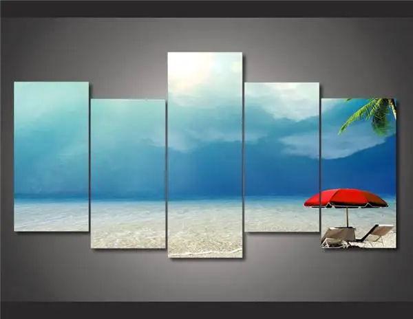 Hd Печать тропический рай пляж пальмы Картина на холсте украшение комнаты печать