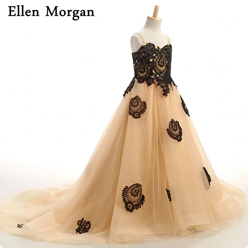 Платья для девочек с золотыми цветами пикантные Детские платья на бретельках