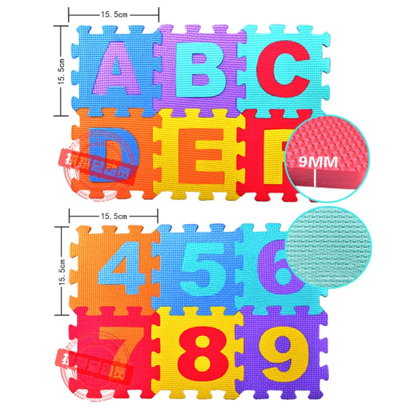 36pcsset eva foam number alphabet puzzle play mat baby rugs toys play floor carpet interlocking soft pad children games toy free global shipping
