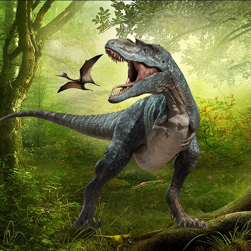 

wallpapers photo Living room backdrop TV background 3D stereoscopic dinosaur fantasy mural murals sofa backdrop for kids room
