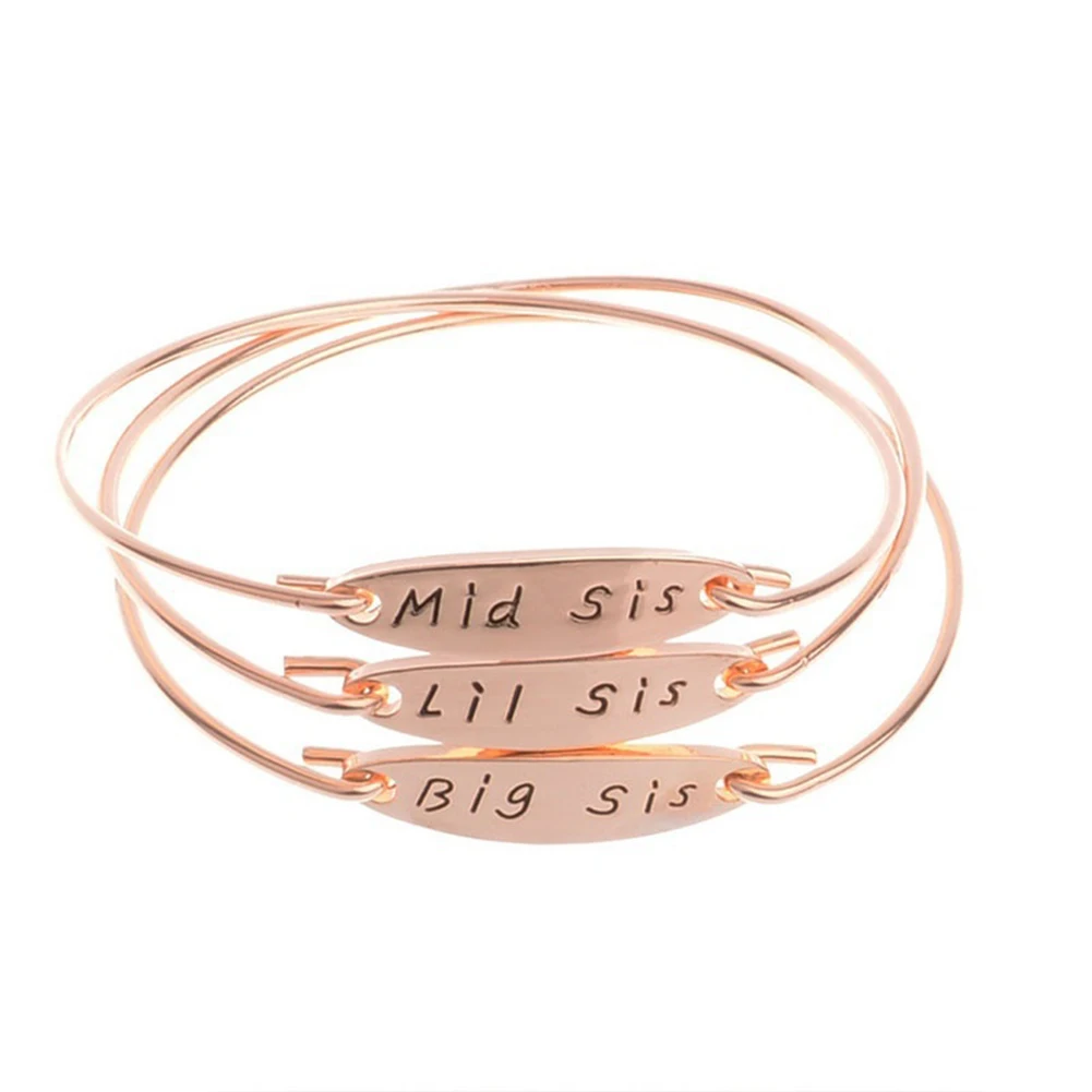 Big Mid Lil Sis Bangle Bracelet Women Girls Jewelry Family Party Gifts Bangles | Украшения и аксессуары