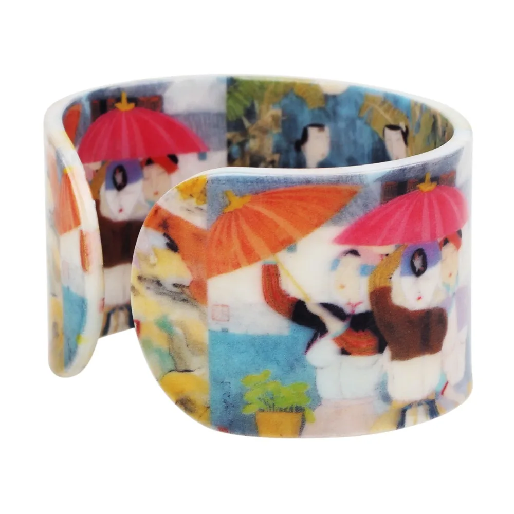 Bonsny пластиковые браслеты в китайском стиле династии Цин винтажные модные