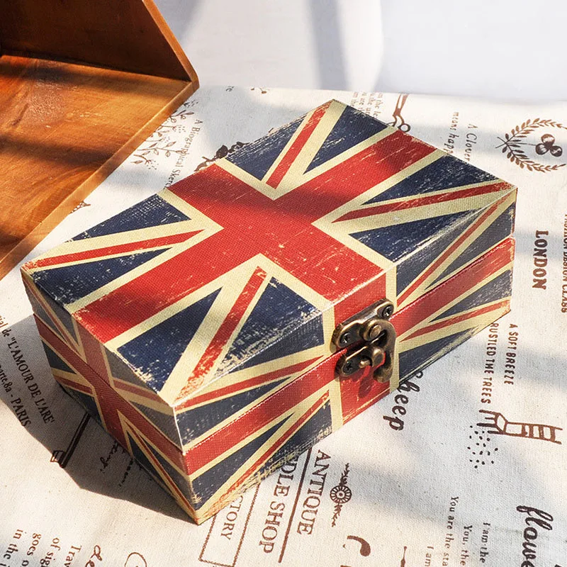 Многофункциональная деревянная коробка для хранения в стиле ретро домашнего