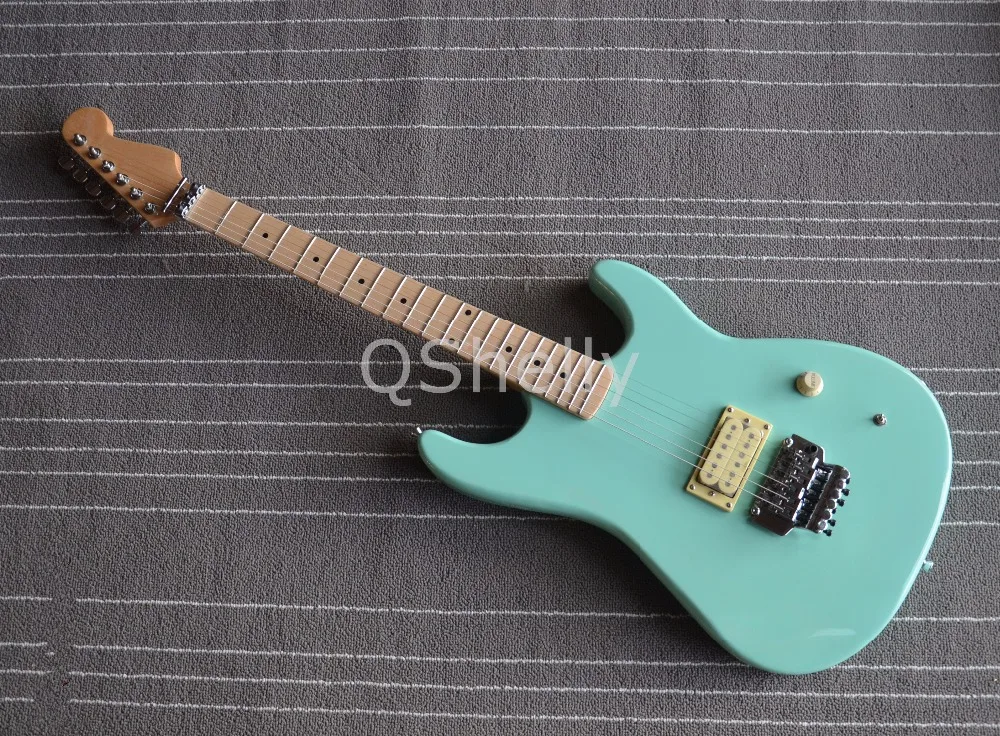 Высококачественный QShelly custom cream pickup chrome floyd rose birdeye maple locking nut Шея электрогитара