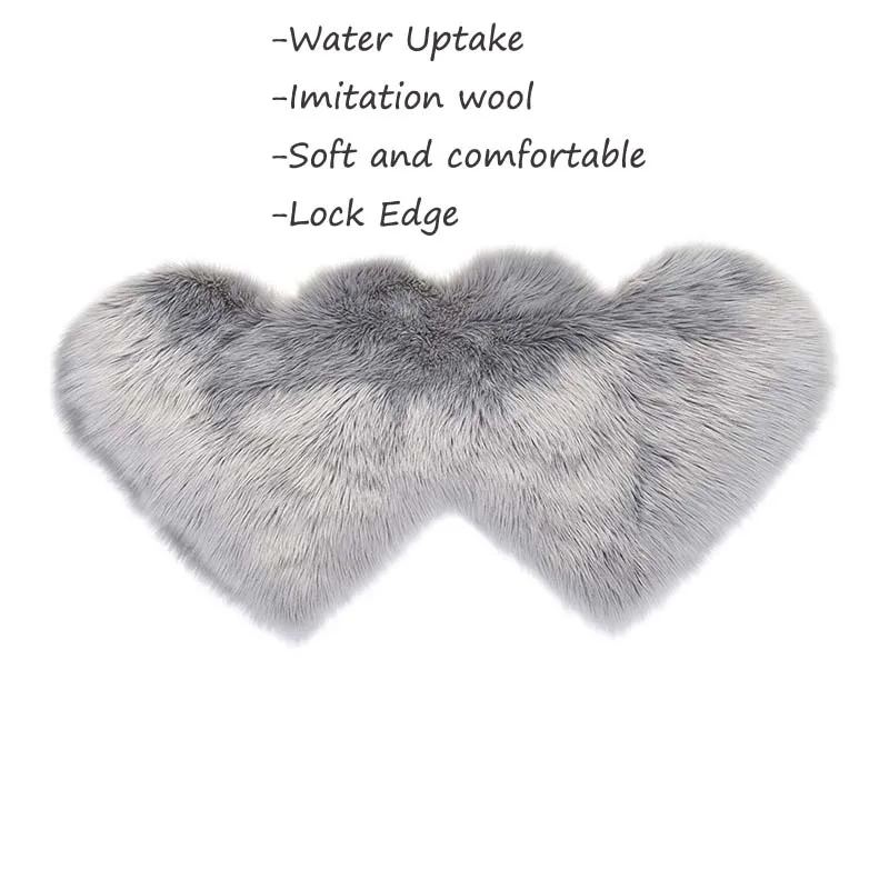 Double HeartSoft Artificial Sheepskin Rug Chair Cover Bedroom Mat Wool Warm Hairy Carpet Seat Textil Fur Area Rugs | Дом и сад