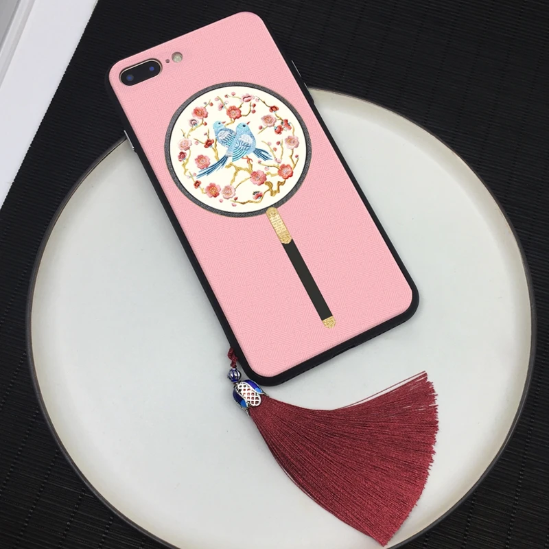 Чехол для iPhone 7/8 plus традиционный китайский Дворцовый стиль ip X 6 6s + magpie Сливовый