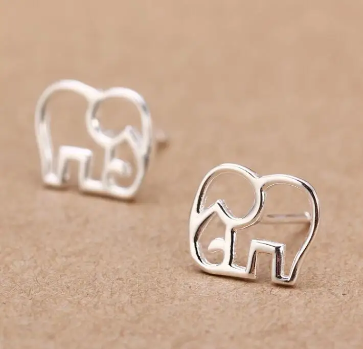 Jisensp Fashion Cute Tiny Elephant Stud Earrings Gift for Girls Friend Kids Lady Brincos Vintage Jewelry Simple Animal Earings | Украшения