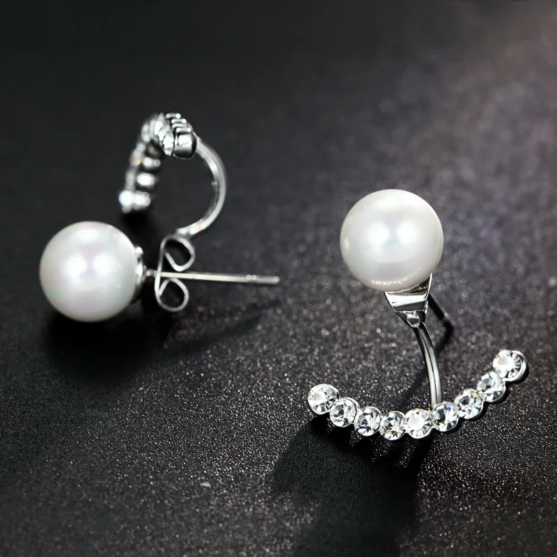Дара Новый Мода 2017 классический пресноводный жемчуг серьги гвоздики натуральный
