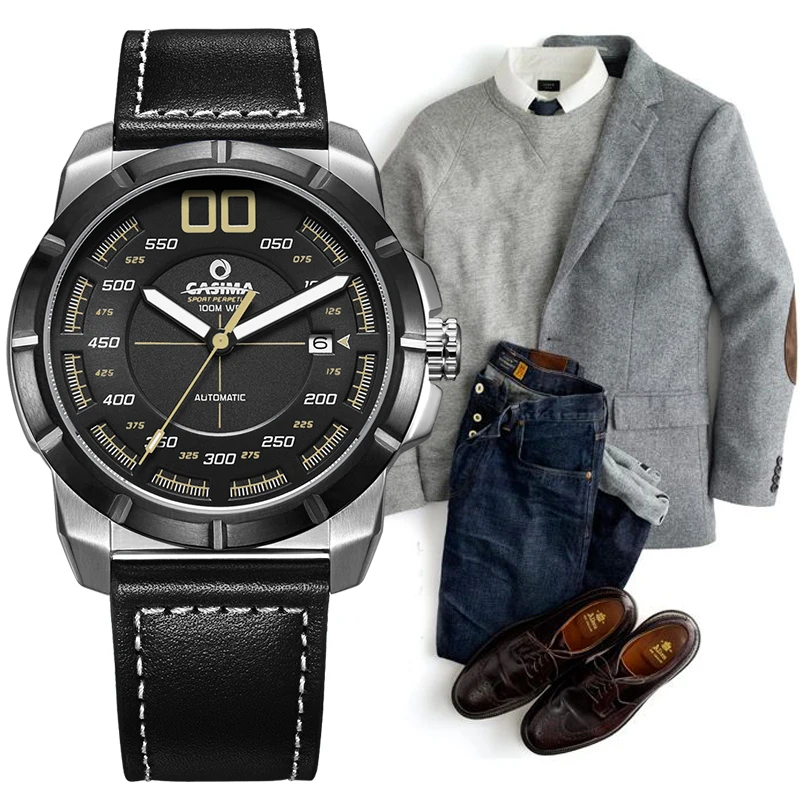 Reloj Hombre CASIMA Роскошные Брендовые спортивные автоматические механические часы дизайн мужские модные деловые водонепроницаемые часы