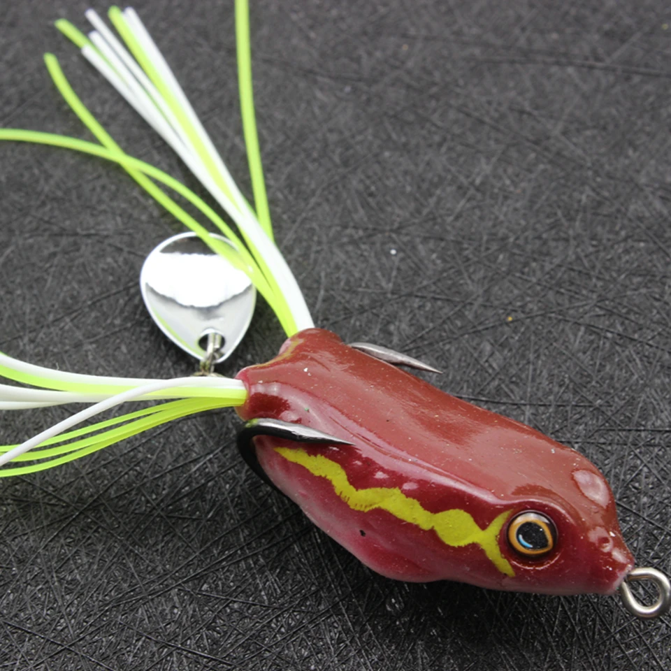 5pcs 5colors Baits Frog Fishing Lure 4cm 5g Topwater Wobblers Soft Bait 2 Hooks Sequin Shallowater Lowest profit | Спорт и