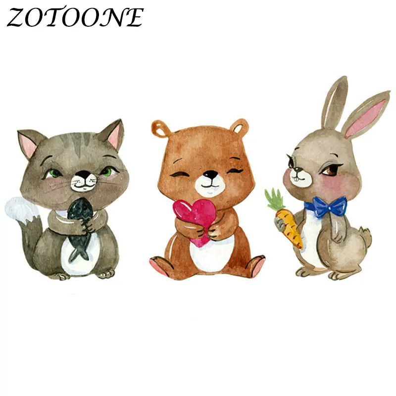 ZOTOONE DIY термопереводные железные Пластыри для одежды яйцо наклейки кроликов на одежду утюжок на передачу Аппликация детская одежда