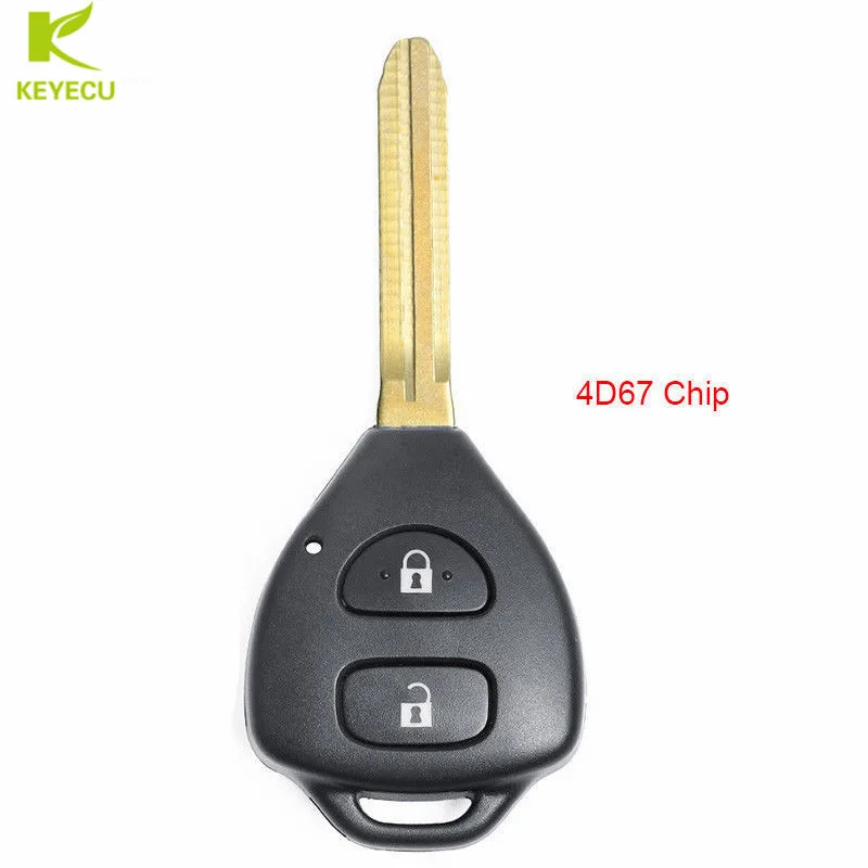 KEYECU Замена дистанционного ключа 2 кнопки 433 МГц 4D67 чип для Toyota Yaris 2006 2012