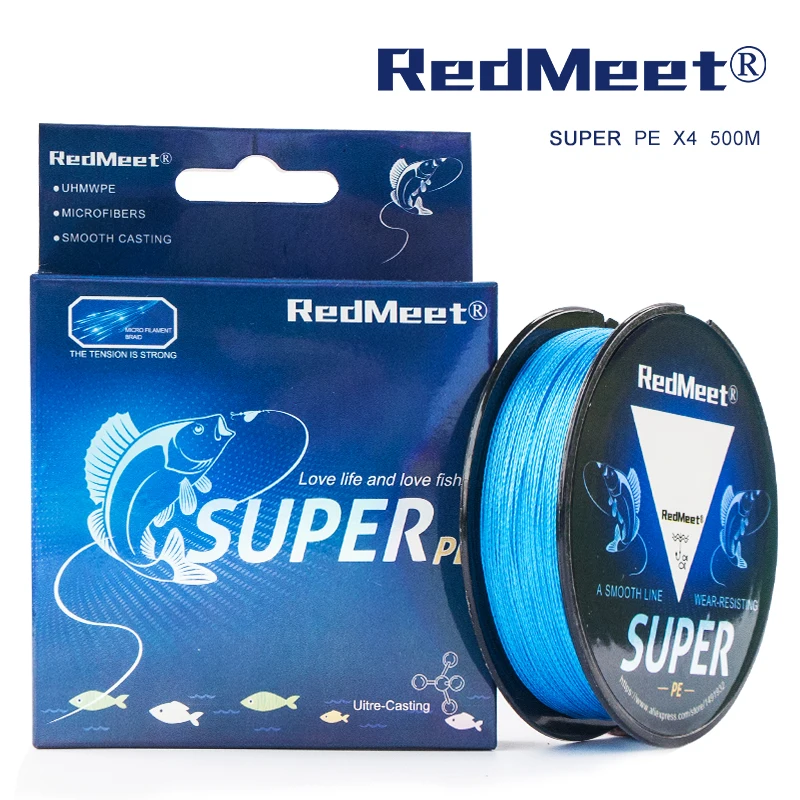 RedMeet 500 м супер полиэтиленовая леска желтая/серая/зеленая/синяя/многоцветная
