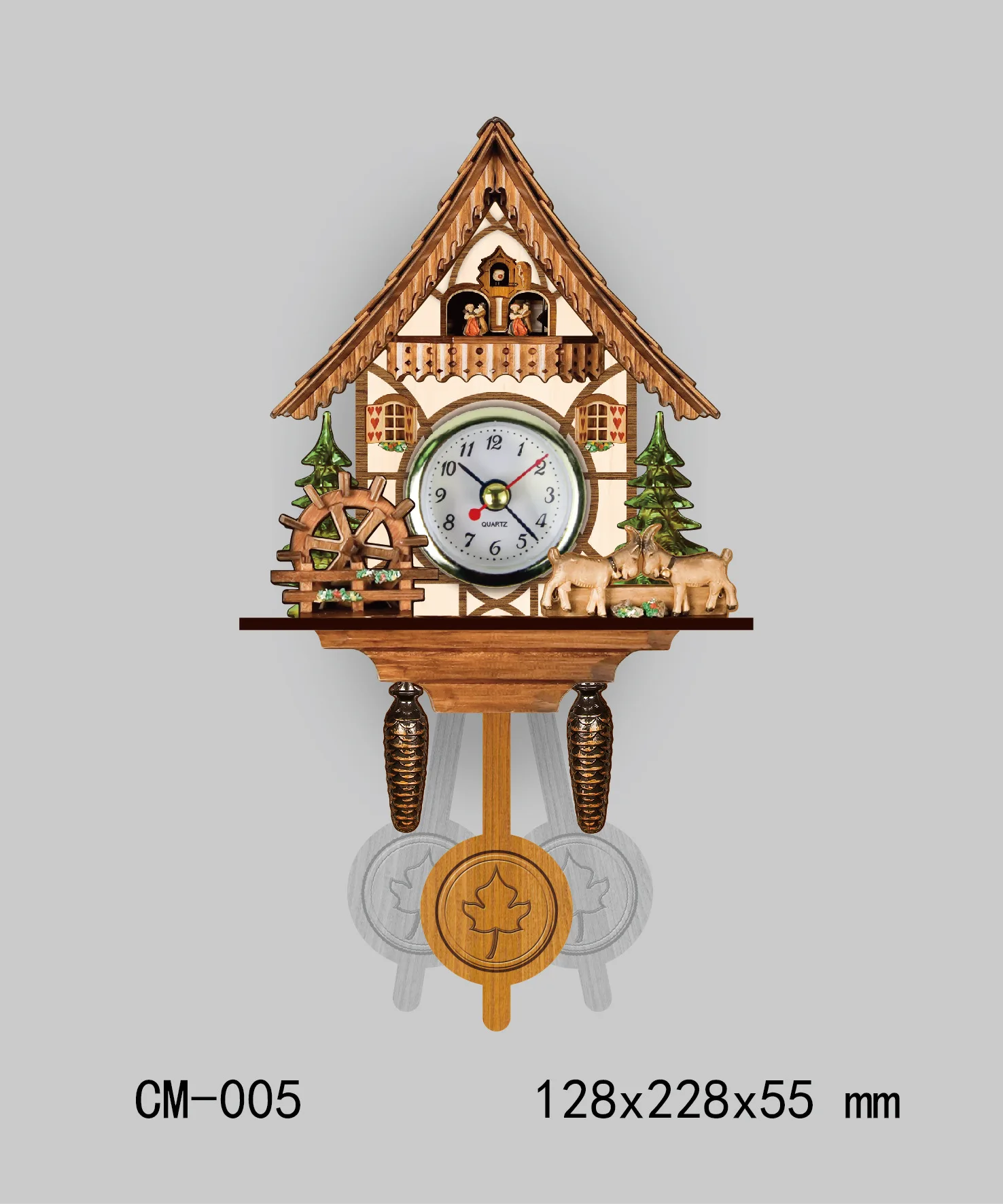 005 Cuckoo Wall Clock Originality Wood Quality European Style A Living Room Complex Ancient Wall Clock Diy Clock - Цвет: 005