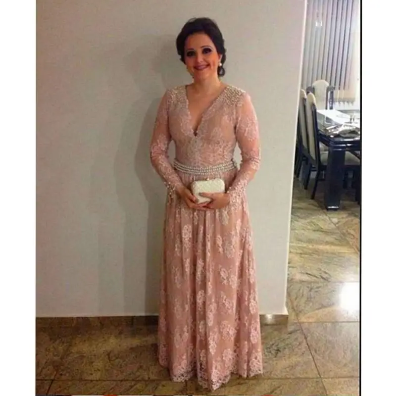 Горячий Новый Глубокий V Шеи Пром Платья С Длинным Рукавом Выпускного Вечера Dress