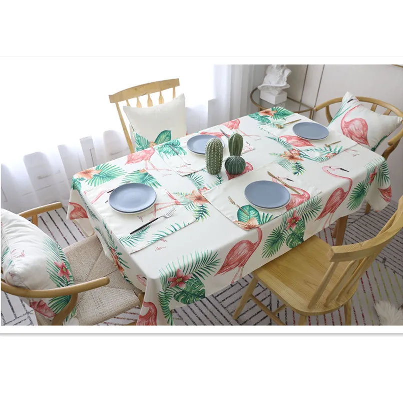 Новый INS скандинавский Фламинго скатерть/салфетки/наволочка для стола скатерть