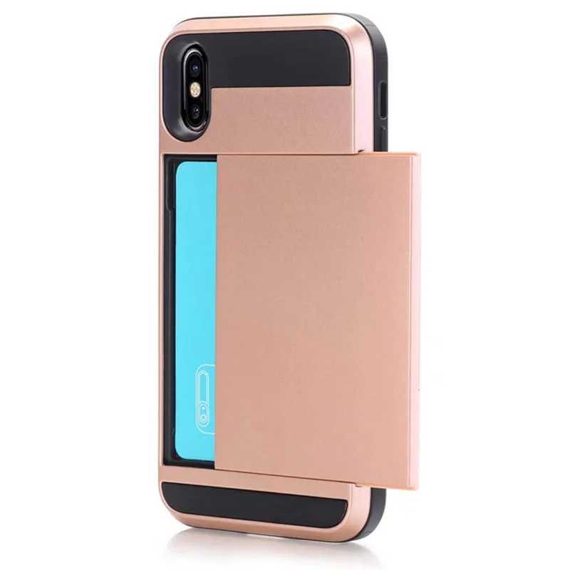 JiBan Slide Card Phone Shell For iphone 6 6s plus X case Armor Cover 7 8 5S cases Wholesale | Мобильные телефоны и