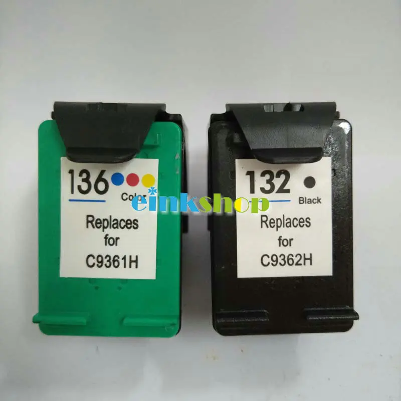 Бренд einkshop для hp 132 136 совместимый чернильный картридж для hp Photosmart C3183 D5163 1513 C3100 Officejet 6213 5443 D4163printer