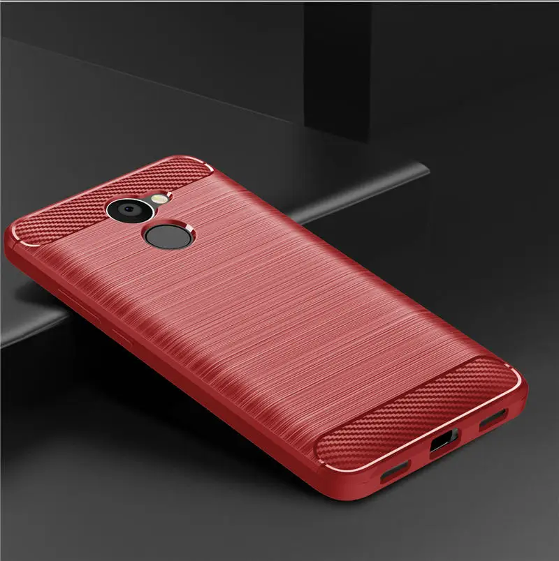 Силиконовый бампер huawei Y7 Prime мягкий чехол для телефона из углеродного волокна крышка для huawei Y7 Prime TRT-L21 TRT-L53 TRT-L21A задняя крышка - Цвет: Red