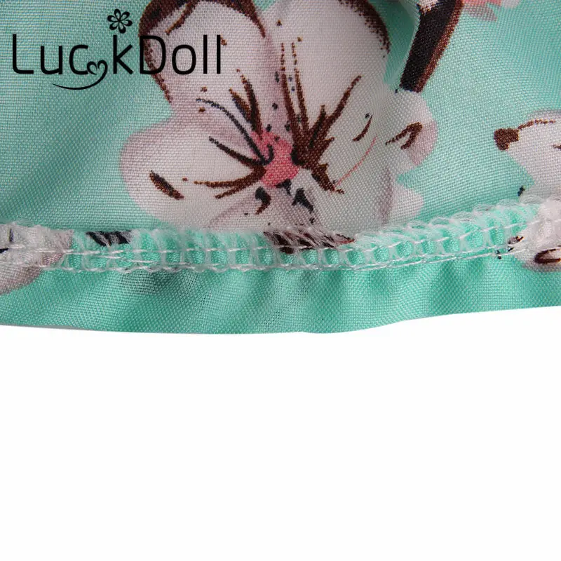 Платье на бретельках LUCKDOLL с цветочным принтом и бантом 18 дюймов американская