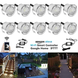 10 шт.лот 30 мм 12 В IP67, светодиодные лампы для террасы, лестницы, подсветки, прохода, патио, пейзажа, Wi-Fi, приложение, контроллер, диммер, таймер