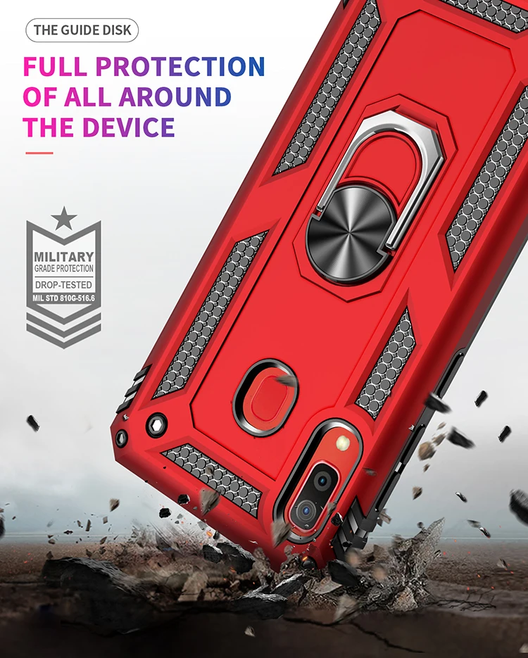 TPU+PC 360° Rotating Sergeant Shatter Resistant Bracket Armor Case For Samsung Galaxy A30 Shock Absorption |