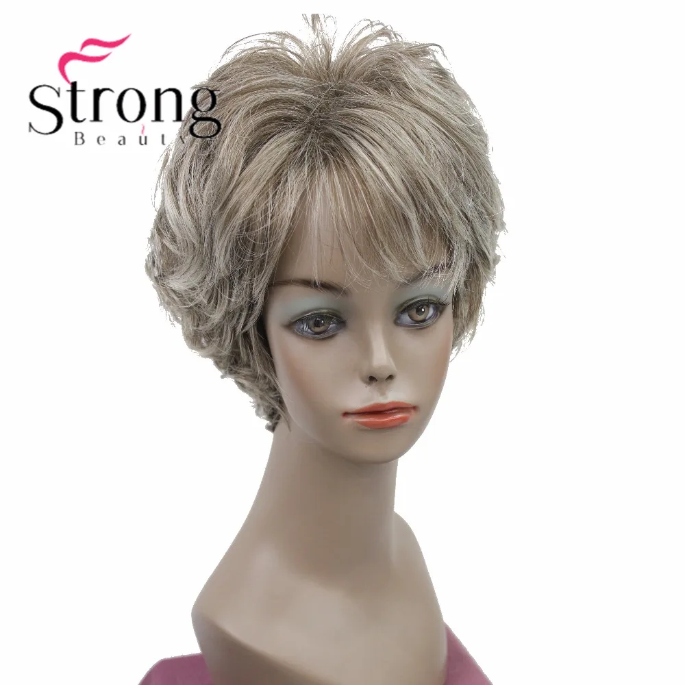 StrongBeauty короткий парик из натуральных волн медный красный полный синтетический парик цвета на выбор