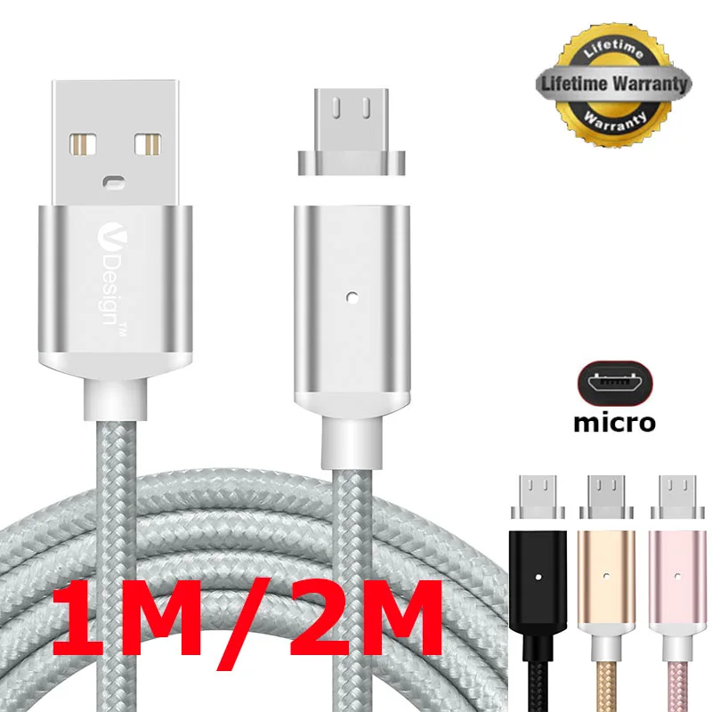 3 фута/6 футов 2A Быстрый Micro USB Магнитный адаптер Прочный Плетеный зарядный кабель