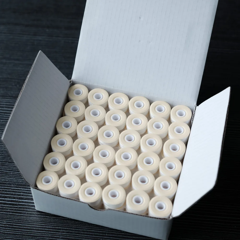 144 шт. 110 м длинный белый цвет картон тип L размер завиток бобина нить полиэфирная