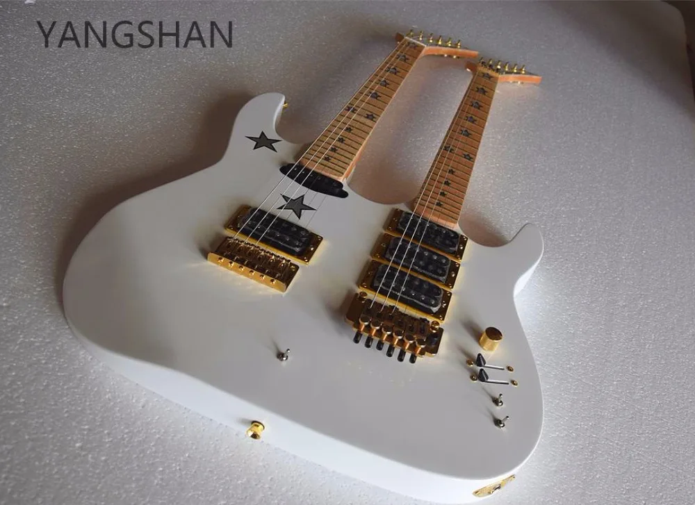 Новинка 2017 года Одежда высшего качества двойной шеи Крамер Гитары Флори розовое