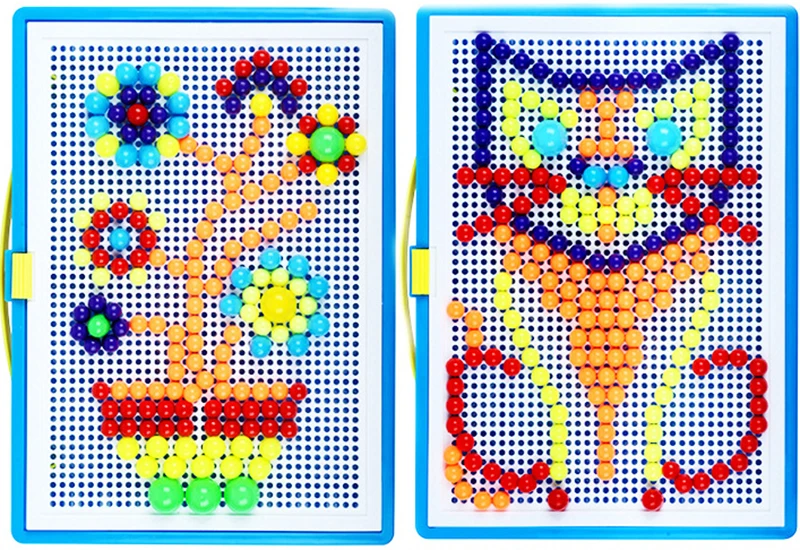 296 шт цветные грибные игрушки для ногтей, 3D мозаичная картина, головоломка, игрушки для детей, Обучающие Развивающие игрушки, игры для общения