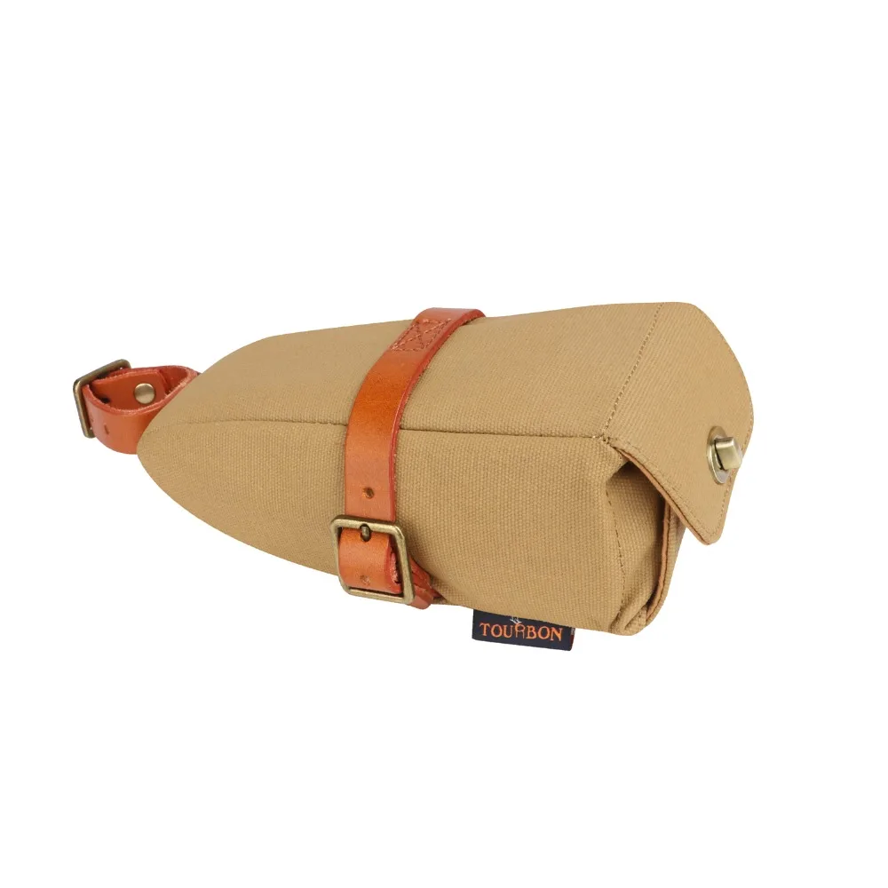 tourbon vintage bike bicycle seat tail saddle bag case mtb phone pouch waxed canvas water repellent cycling accessories free global shipping