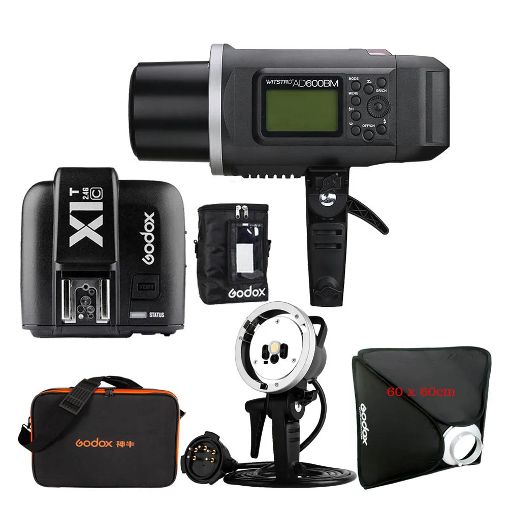 For Canon Godox 2,4 г AD600BM Камера Вспышка Speedlite 60*60 Softbox CB-09 чехол AD-H600B удлиняет головку PB-600 сумка X1T-C/F/N/O/S триггера - Цвет: For Canon
