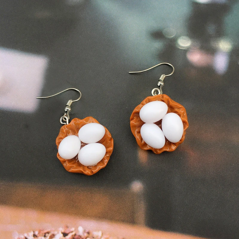 Серьги-подвески в виде яйца женские Смешные Яркие мини-серьги ручной работы В