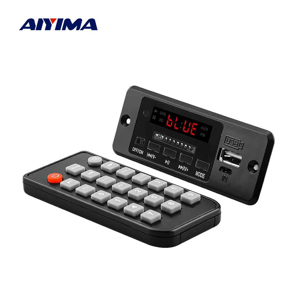 

AIYIMA 5В MP3 аудио декодер усилитель 3Wx2 стерео усилитель мощности Bluetooth приемник mp3-плеер AUX FM гарнитура для звонков