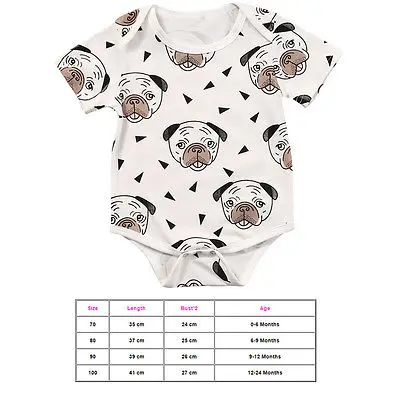 Хлопковый комбинезон для новорожденных с коротким рукавом и принтом собаки|rompers