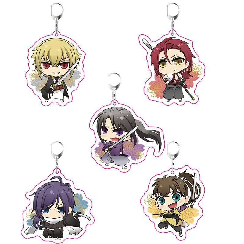 Аниме Hakuouki Shinsengumi Kitan Брелок с фигуркой из мультфильма модель акриловое кольцо для ключей держатель цепочка Подвески брелки ювелирные изделия